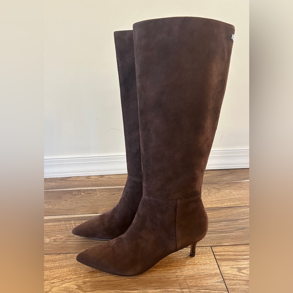 Lauren Ralph Lauren McKay Suede Boots in Brown Women's Size 9B NEW